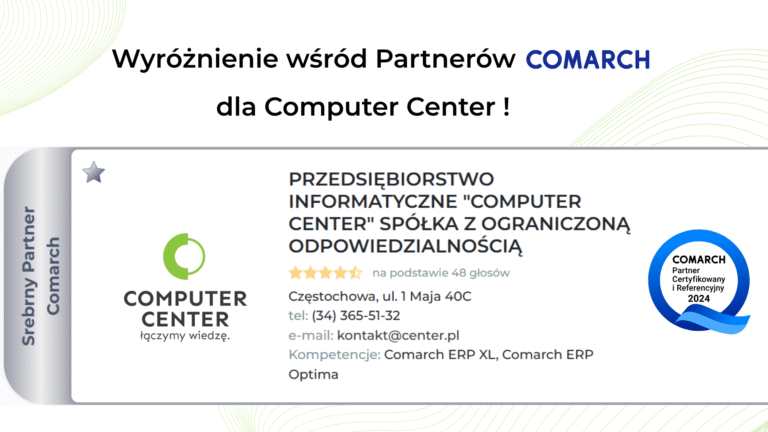 Computer Center Srebrnym Partnerem Comarch.